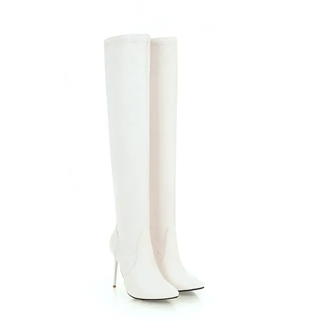 FAUX LEATHER OVER-THE-KNEE BOOTS