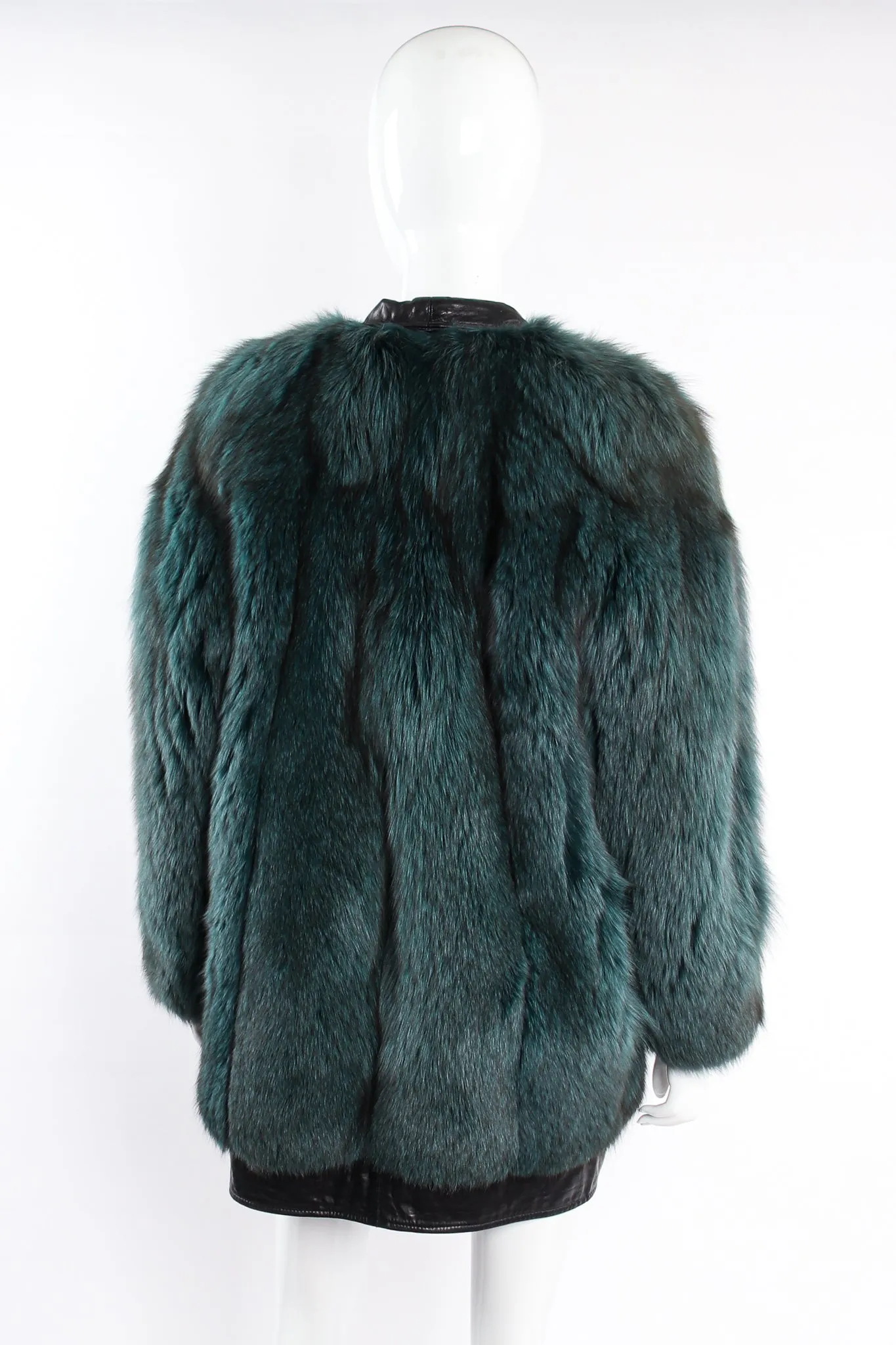 Fox Fur Leather Cocoon Coat