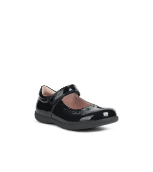 Geox Junior Girls Black School Shoe J16FHA