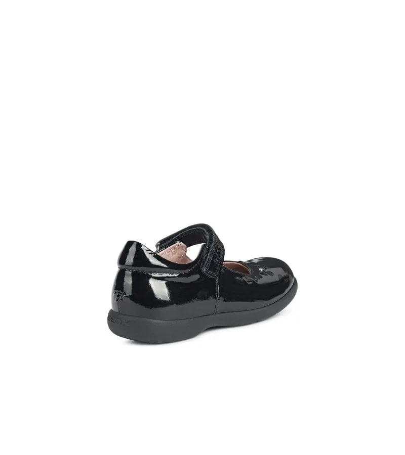 Geox Junior Girls Black School Shoe J16FHA