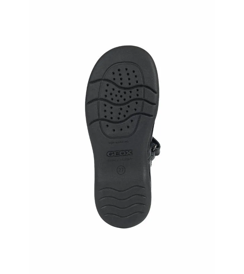 Geox Junior Girls Black School Shoe J16FHA
