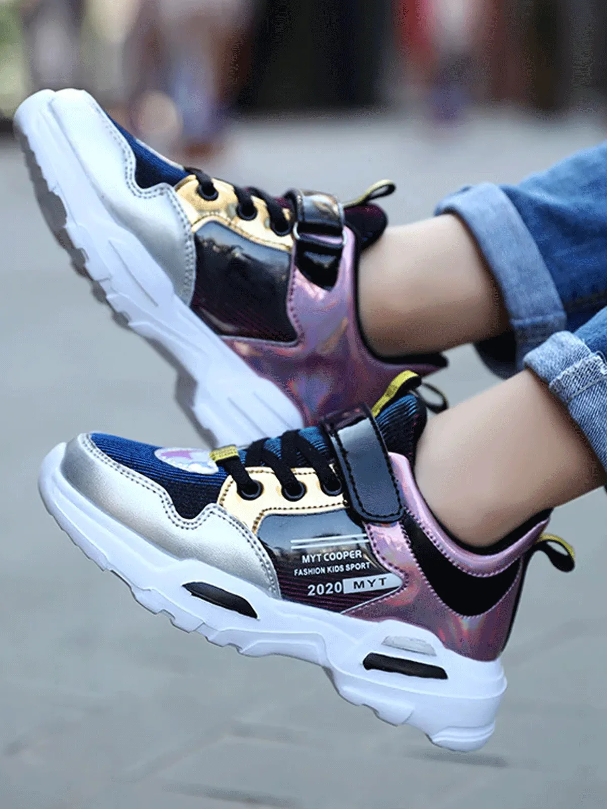 Girls Metallic Waterproof  Sneakers By Liv and Mia