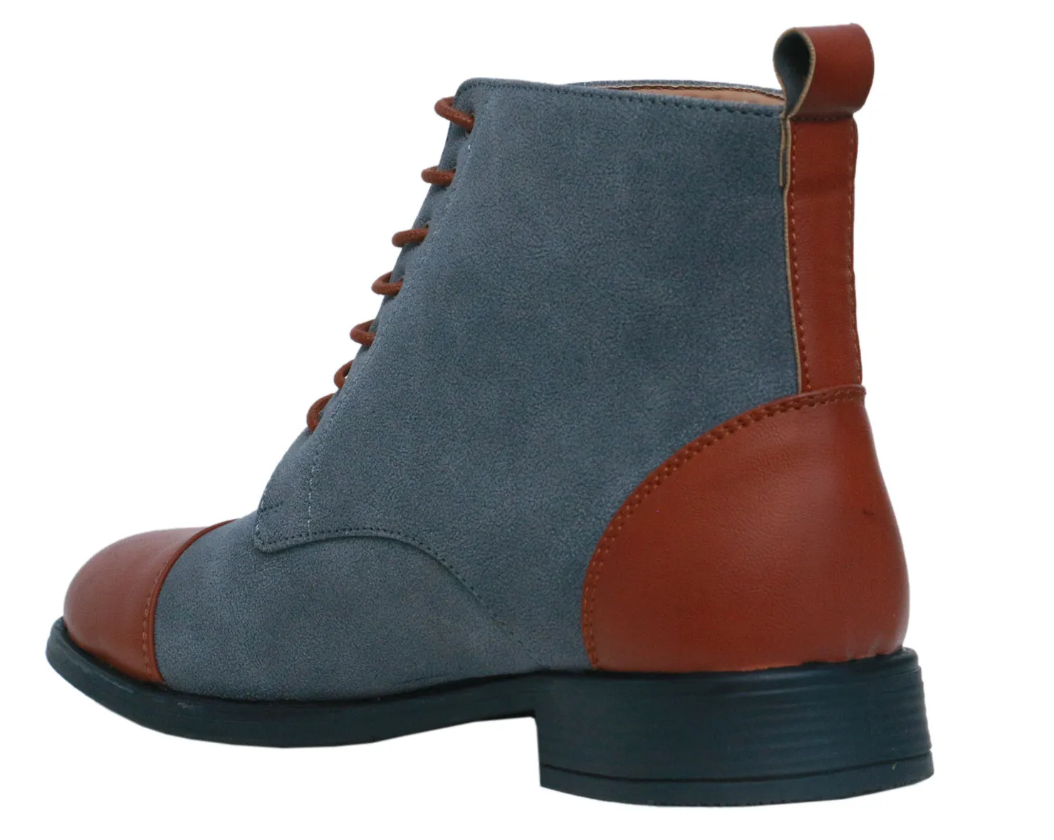 Grey High Ankle Military Boots