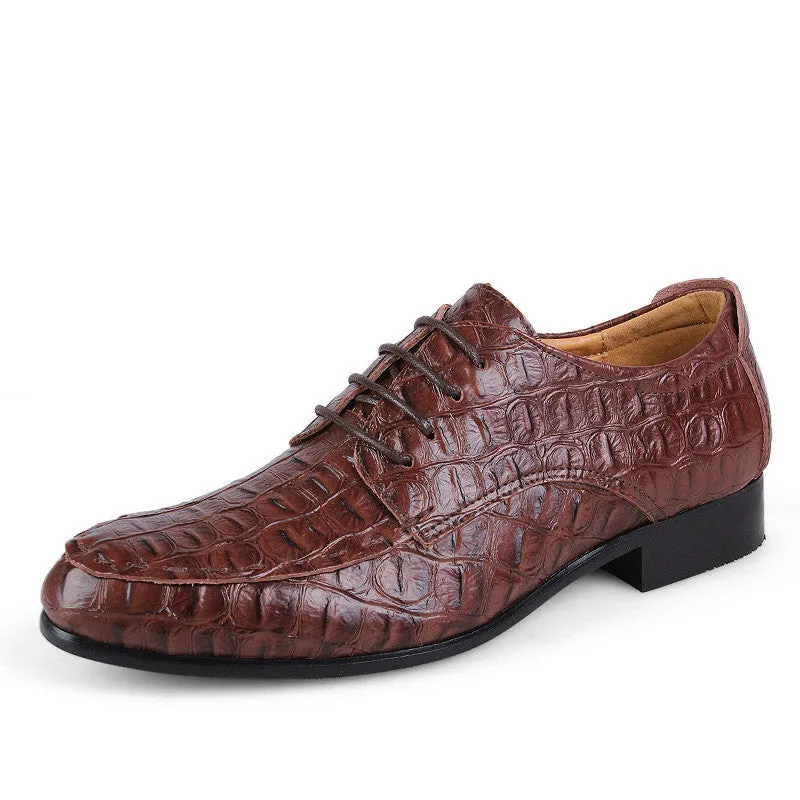 Handmade genuine leather men shoes, Fashion flat shoes, Crocodile business dress shoes,Men oxford zapatos hombre