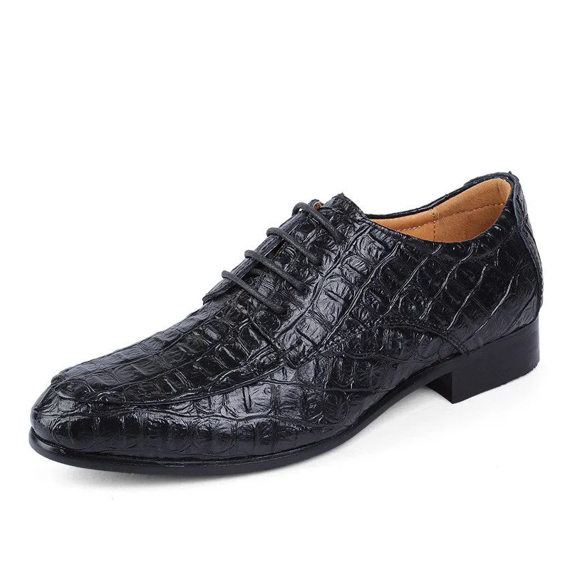 Handmade genuine leather men shoes, Fashion flat shoes, Crocodile business dress shoes,Men oxford zapatos hombre