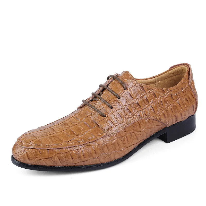 Handmade genuine leather men shoes, Fashion flat shoes, Crocodile business dress shoes,Men oxford zapatos hombre