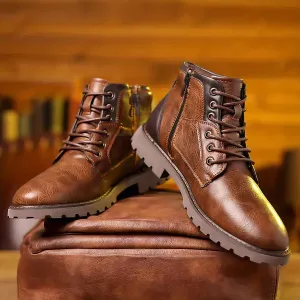 Harrison - Rugged Leather Lace-Up Boots
