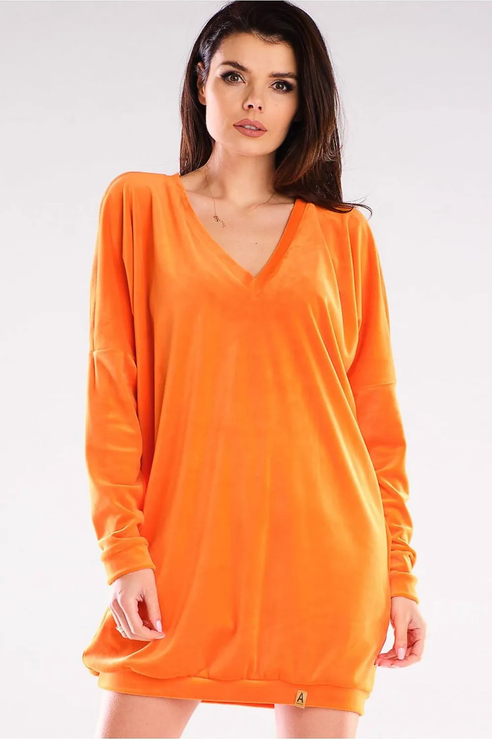 Heart Neck Velour Dress