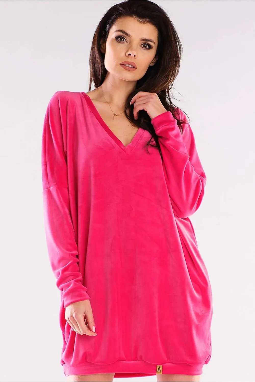Heart Neck Velour Dress