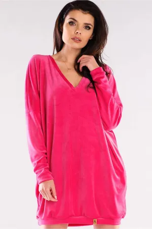 Heart Neck Velour Dress