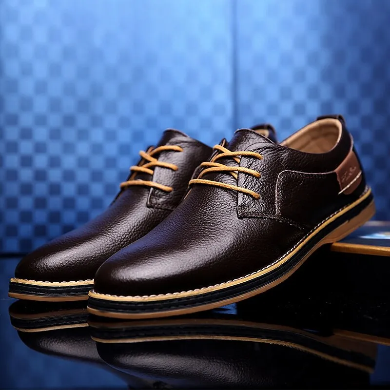 High-quality leather oxford men's shoes in various colours