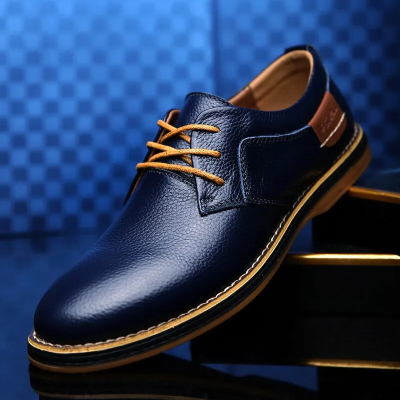 High-quality leather oxford men's shoes in various colours