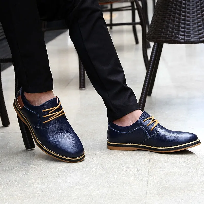 High-quality leather oxford men's shoes in various colours