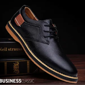 High-quality leather oxford men's shoes in various colours
