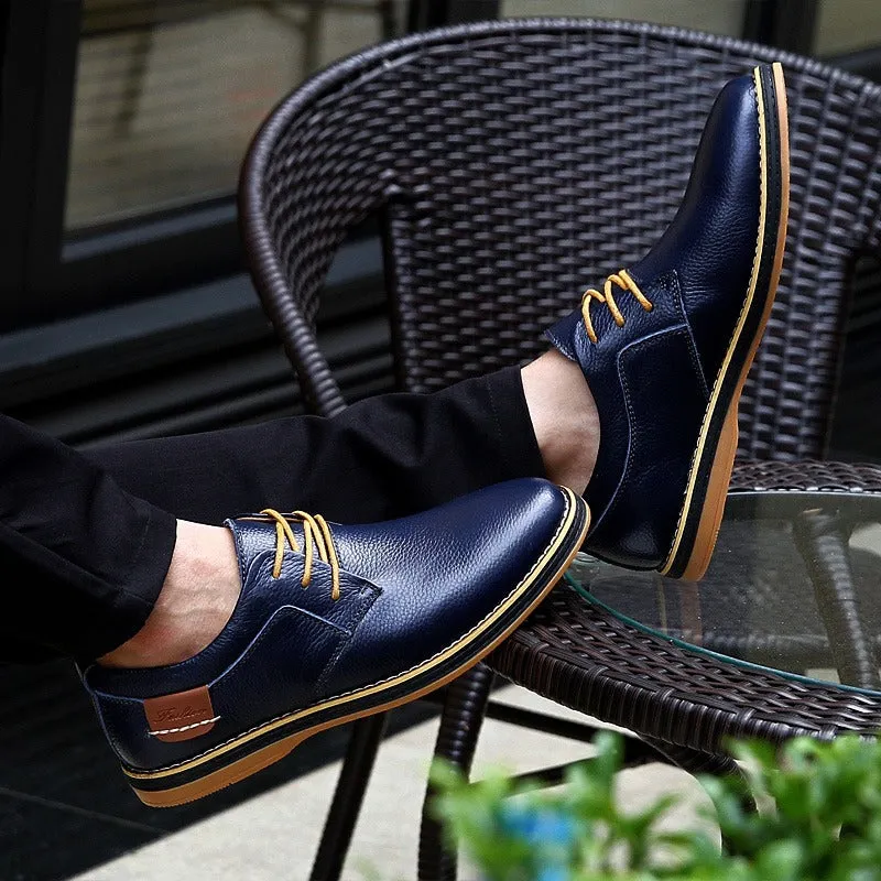 High-quality leather oxford men's shoes in various colours