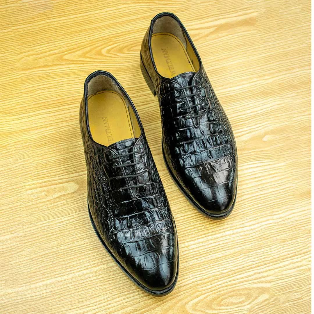 Jade - Black Alligator Wholecuts - Premium Leather