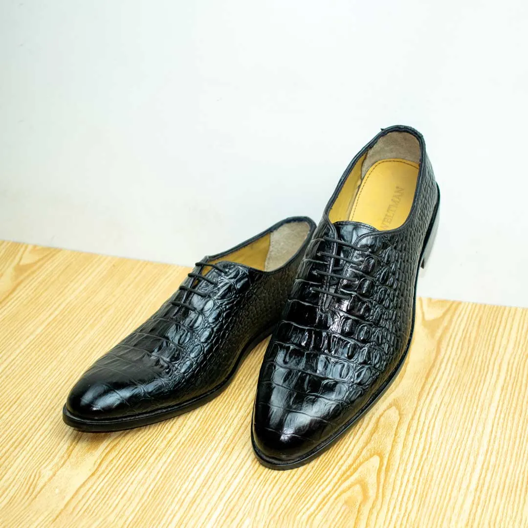 Jade - Black Alligator Wholecuts - Premium Leather