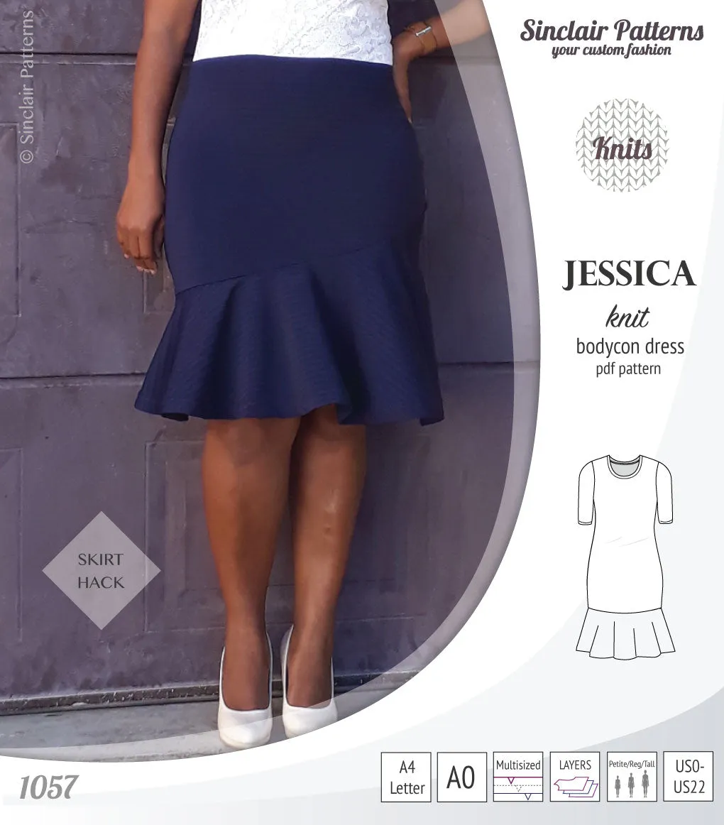 Jessica bodycon knit dress (PDF)