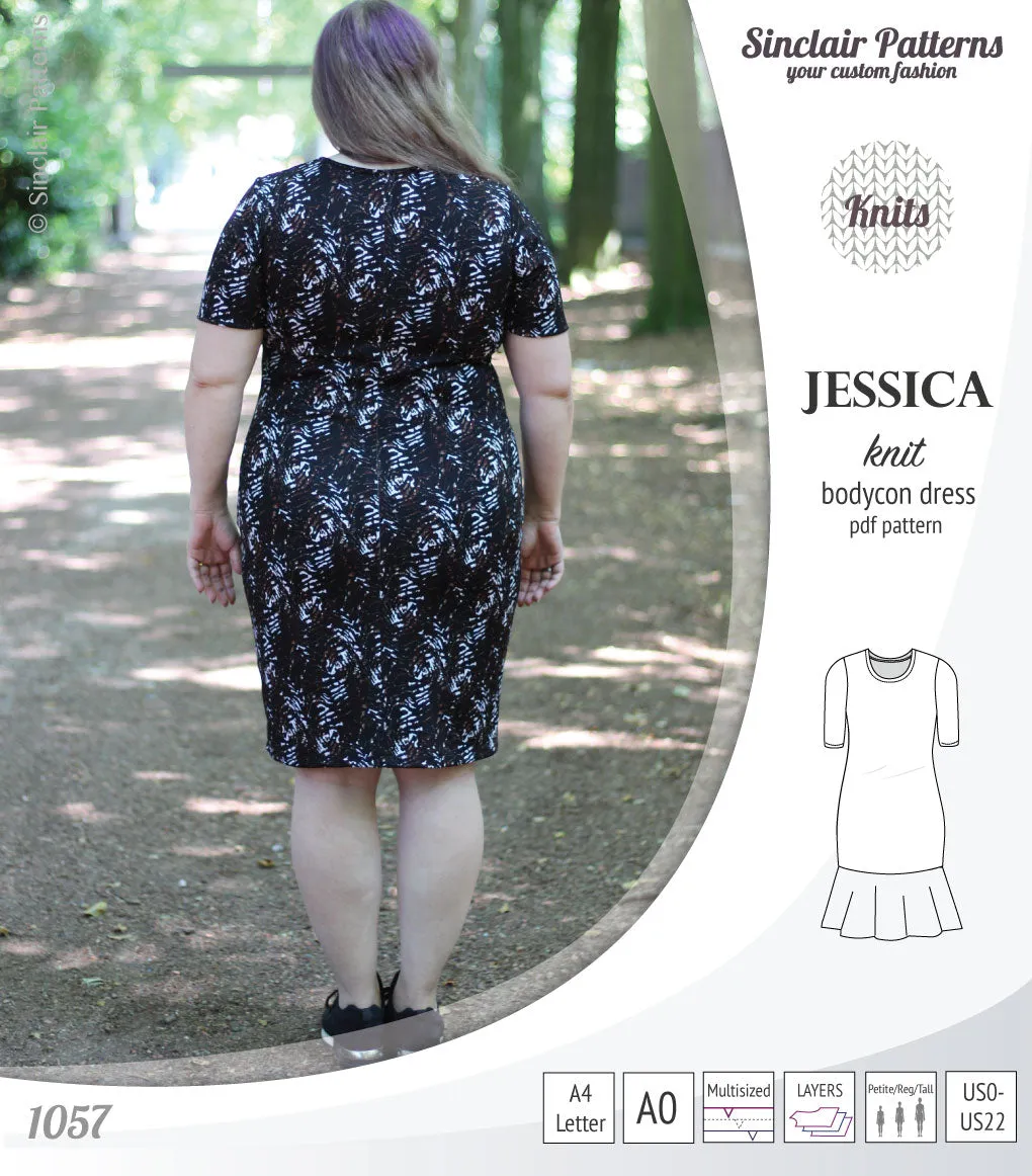 Jessica bodycon knit dress (PDF)