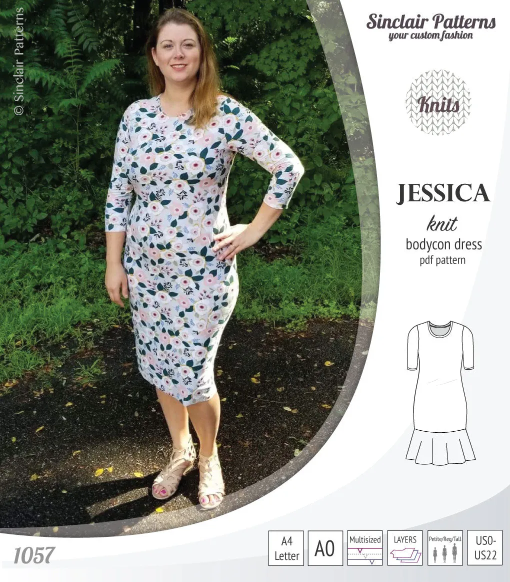 Jessica bodycon knit dress (PDF)