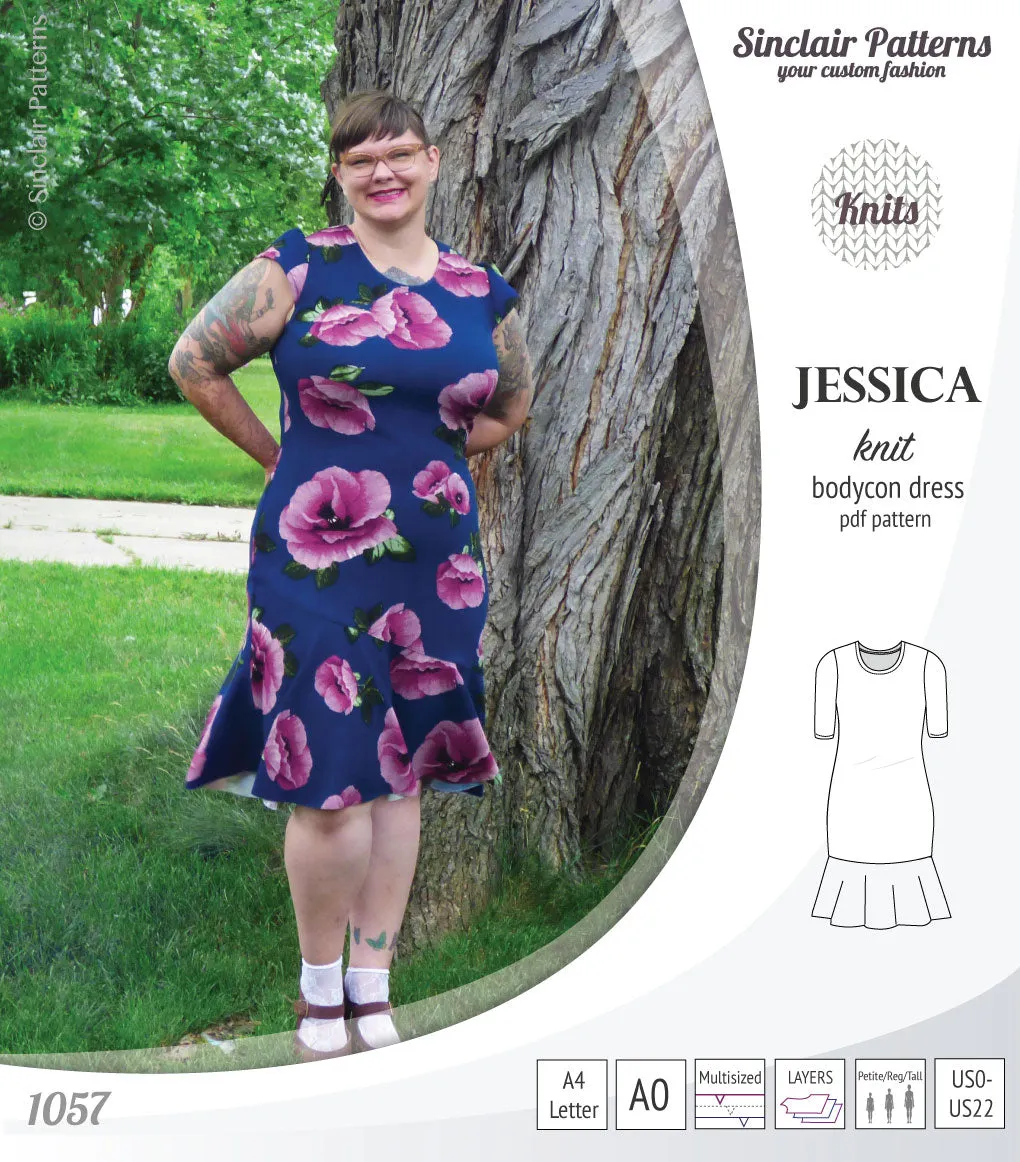 Jessica bodycon knit dress (PDF)