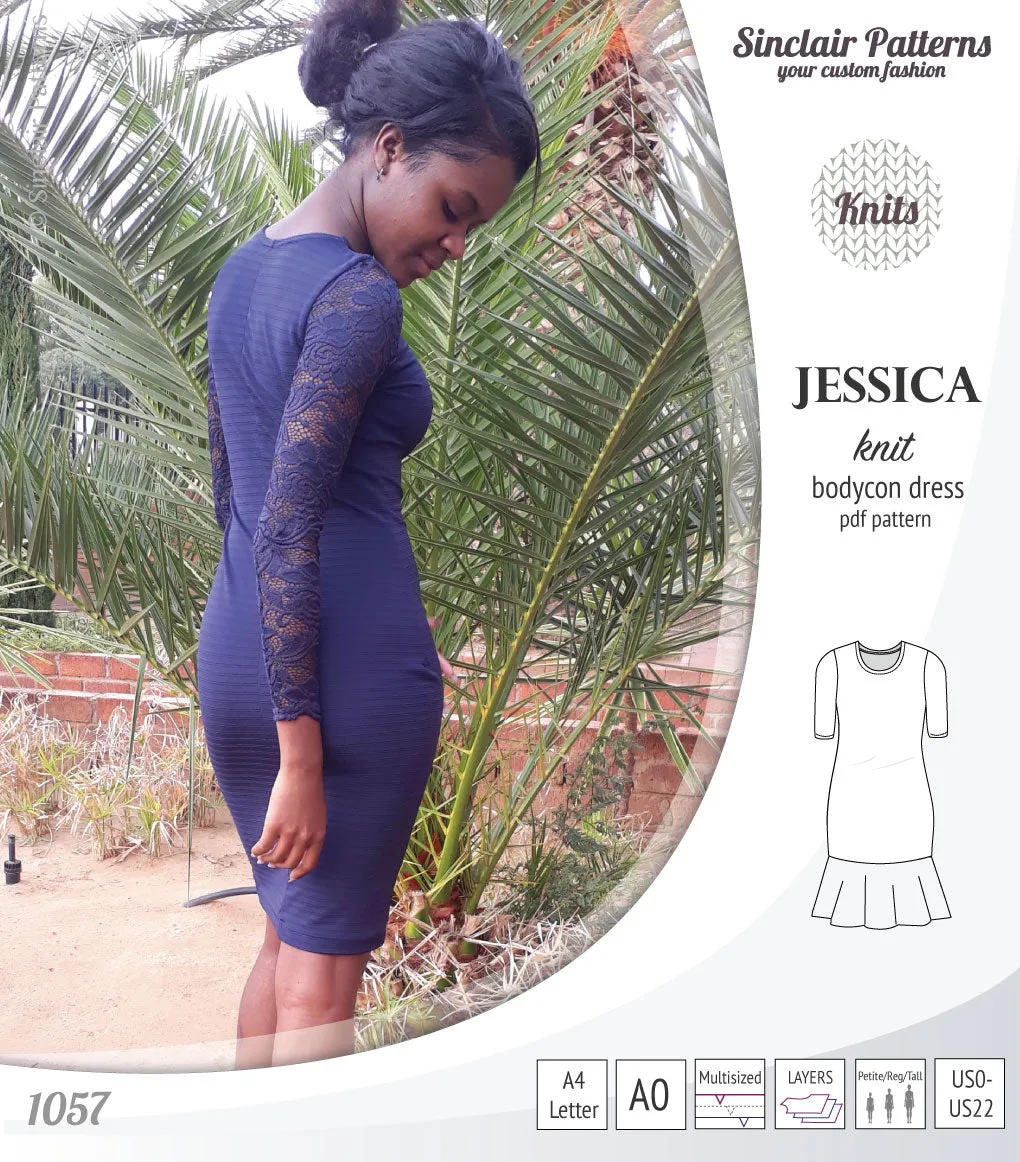 Jessica bodycon knit dress (PDF)