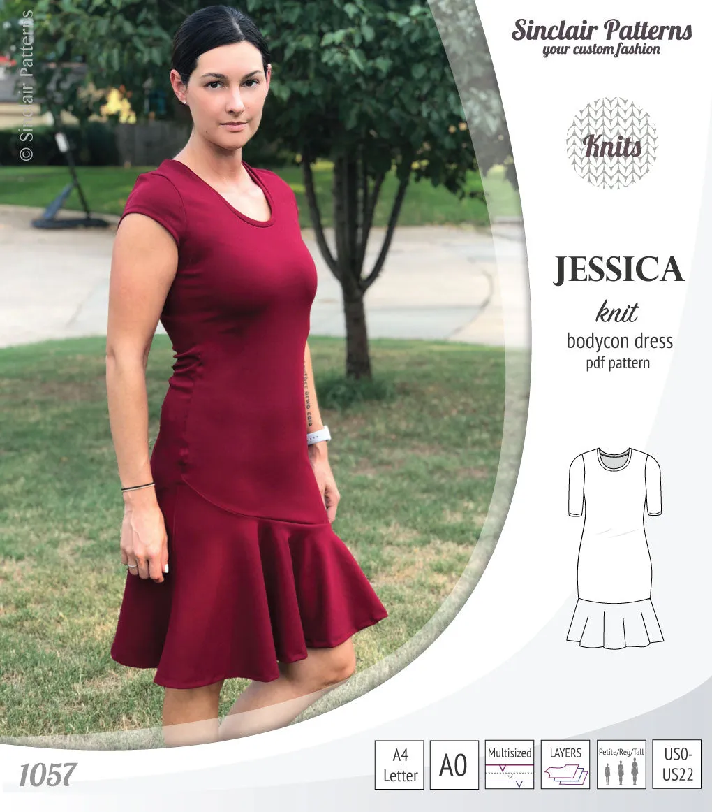 Jessica bodycon knit dress (PDF)