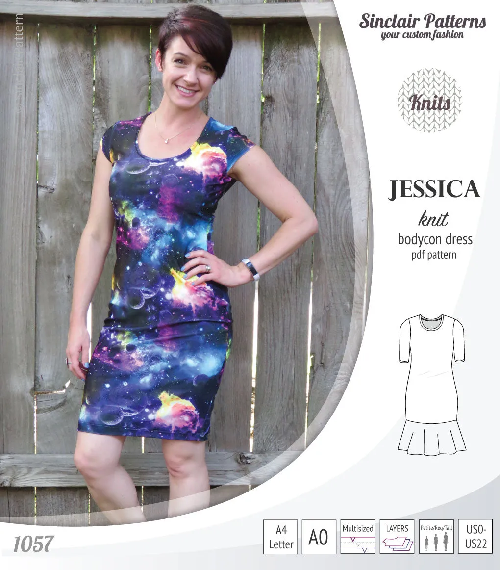 Jessica bodycon knit dress (PDF)
