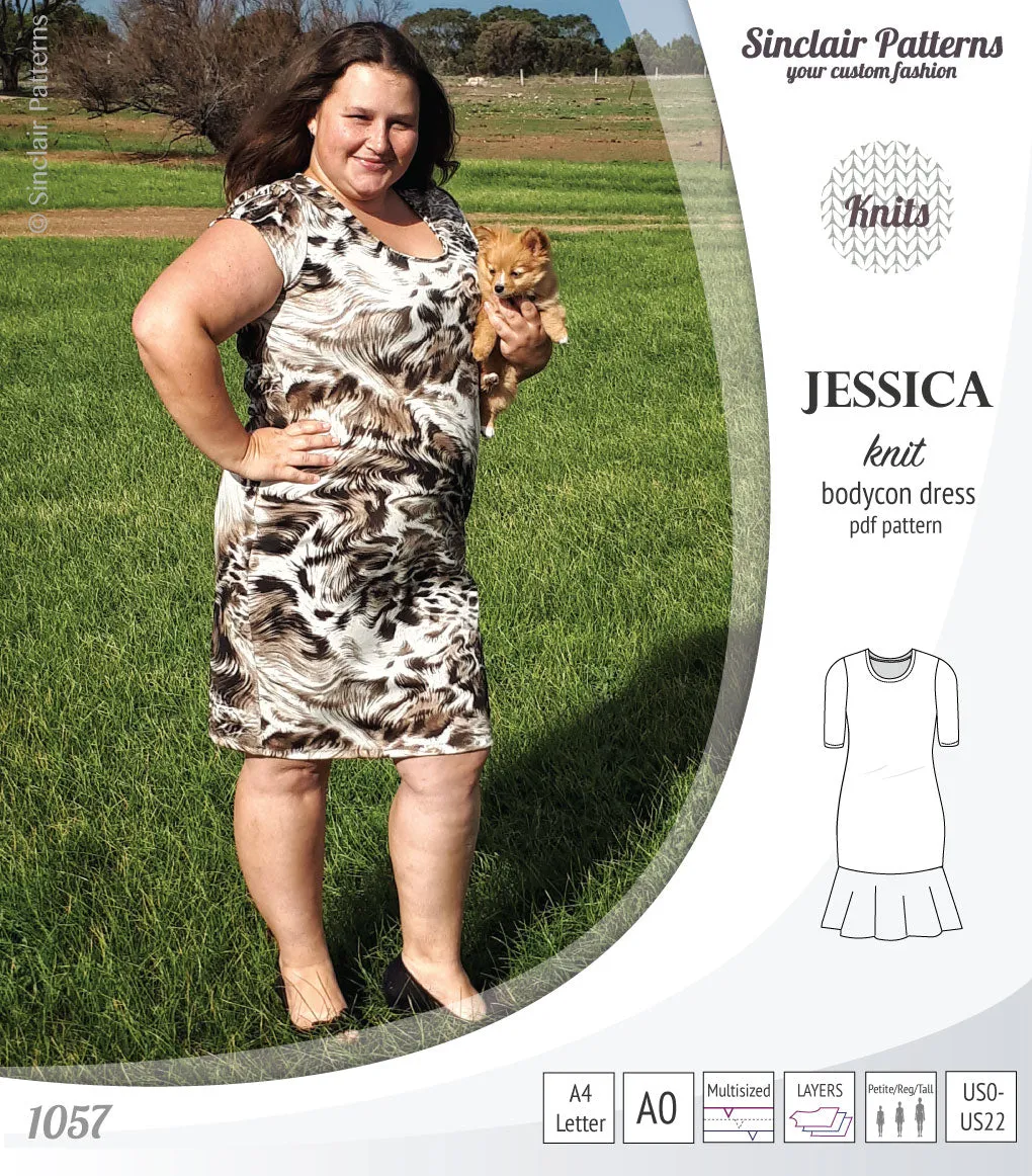 Jessica bodycon knit dress (PDF)
