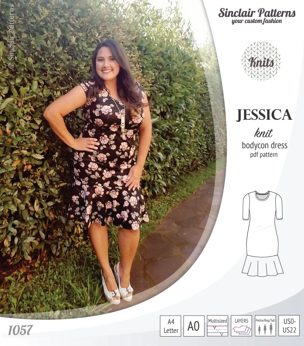 Jessica bodycon knit dress (PDF)