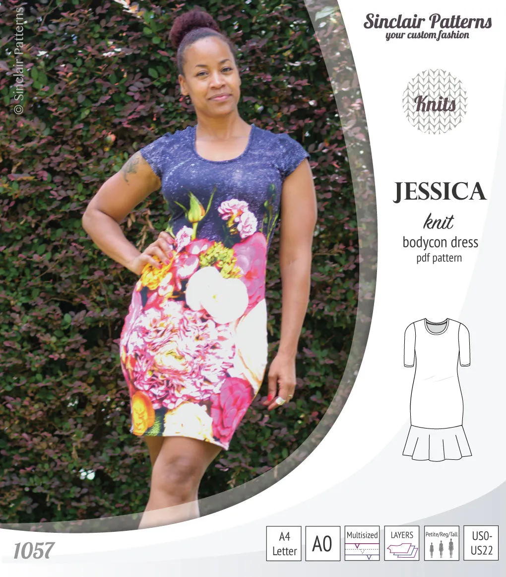 Jessica bodycon knit dress (PDF)