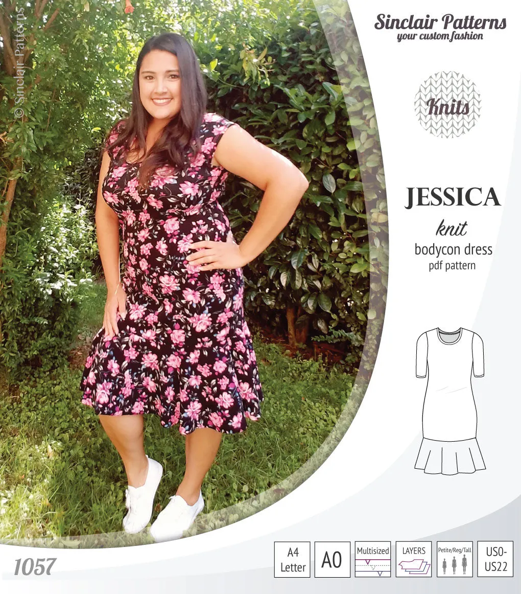 Jessica bodycon knit dress (PDF)