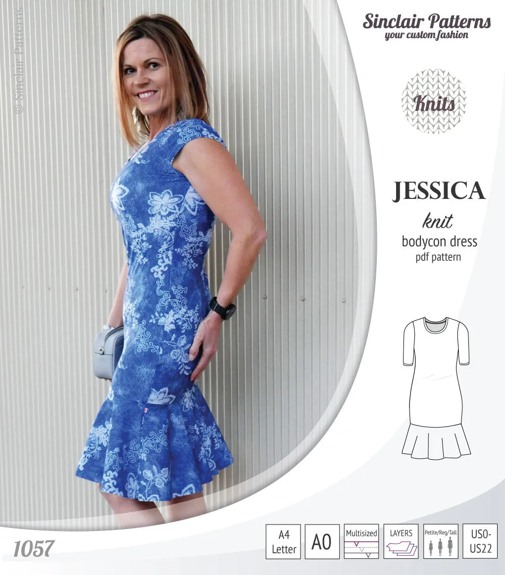 Jessica bodycon knit dress (PDF)