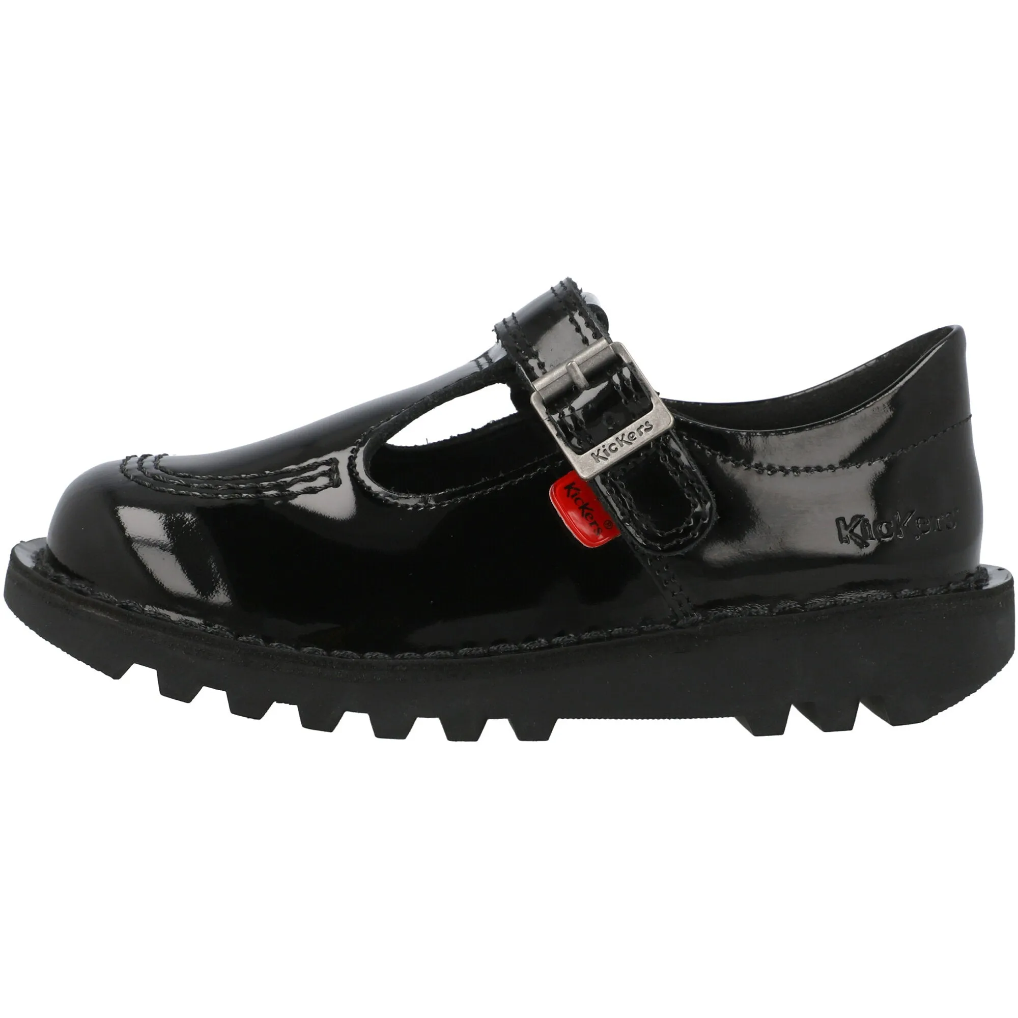 Kickers Kick T-bar Black Patent Shoes