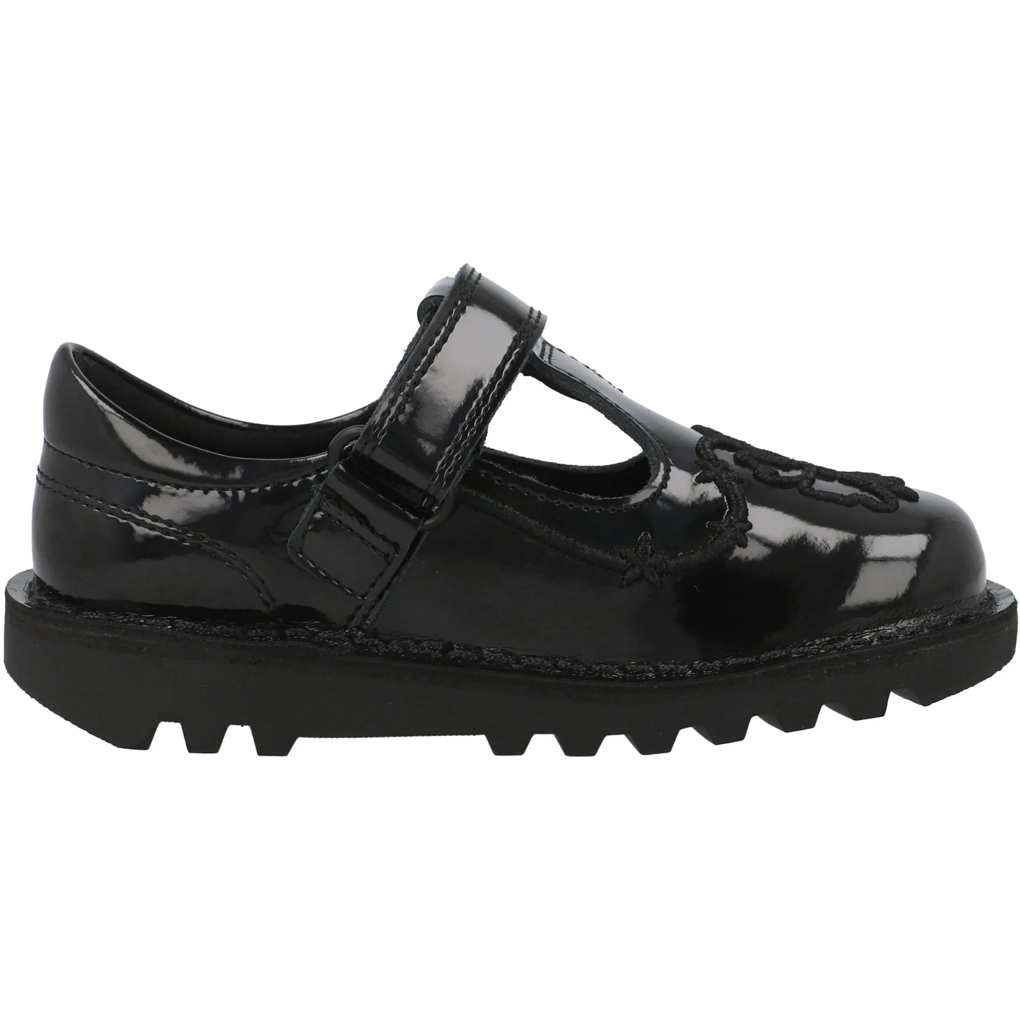 Kickers Kick T Stardust Black Patent Leather Shoes