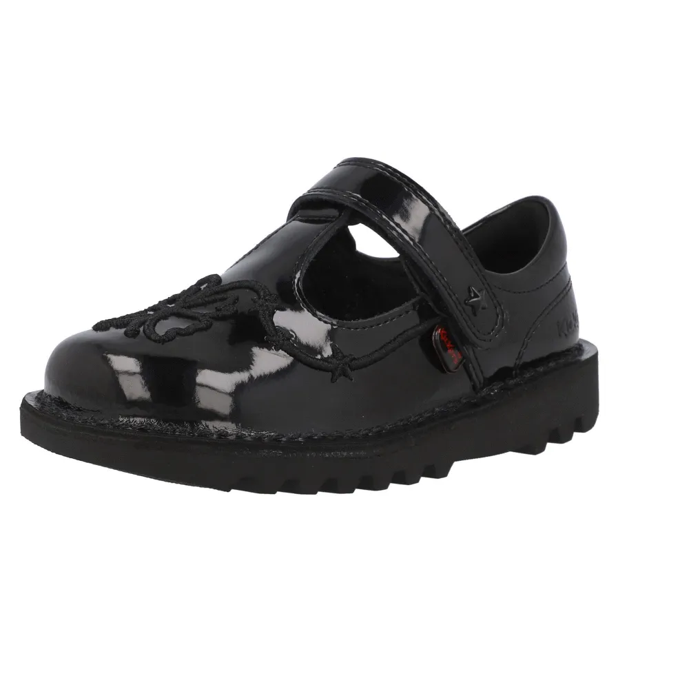 Kickers Kick T Stardust Black Patent Leather Shoes