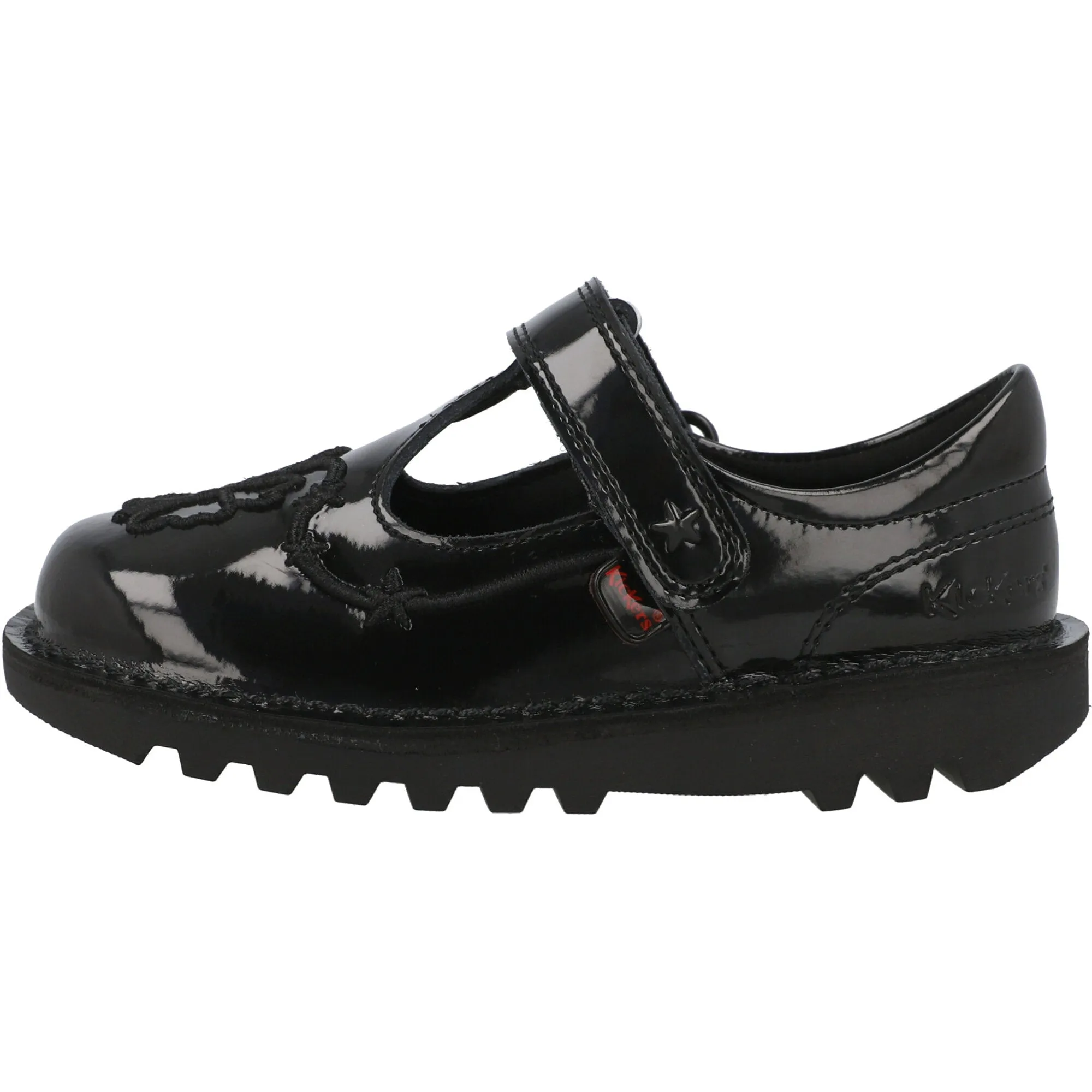 Kickers Kick T Stardust Black Patent Leather Shoes