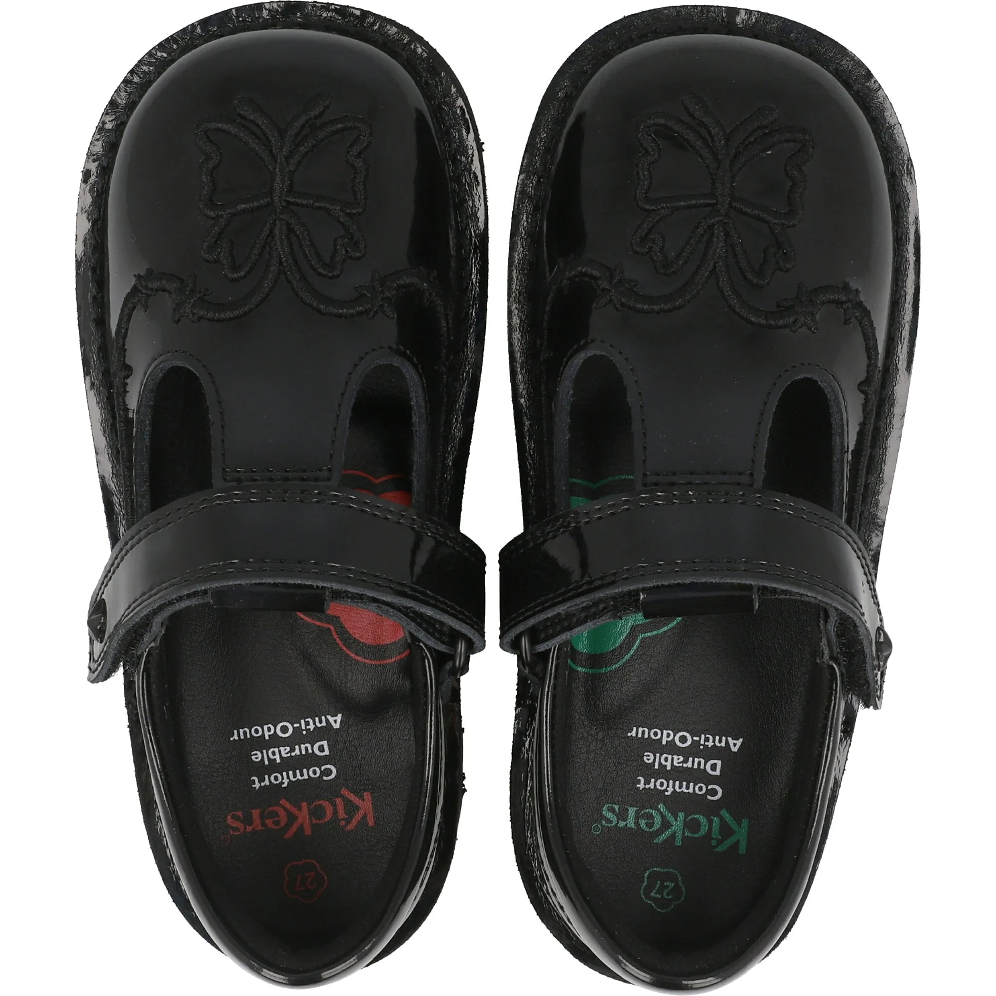 Kickers Kick T Stardust Black Patent Leather Shoes