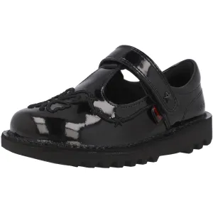Kickers Kick T Stardust Black Patent Leather Shoes