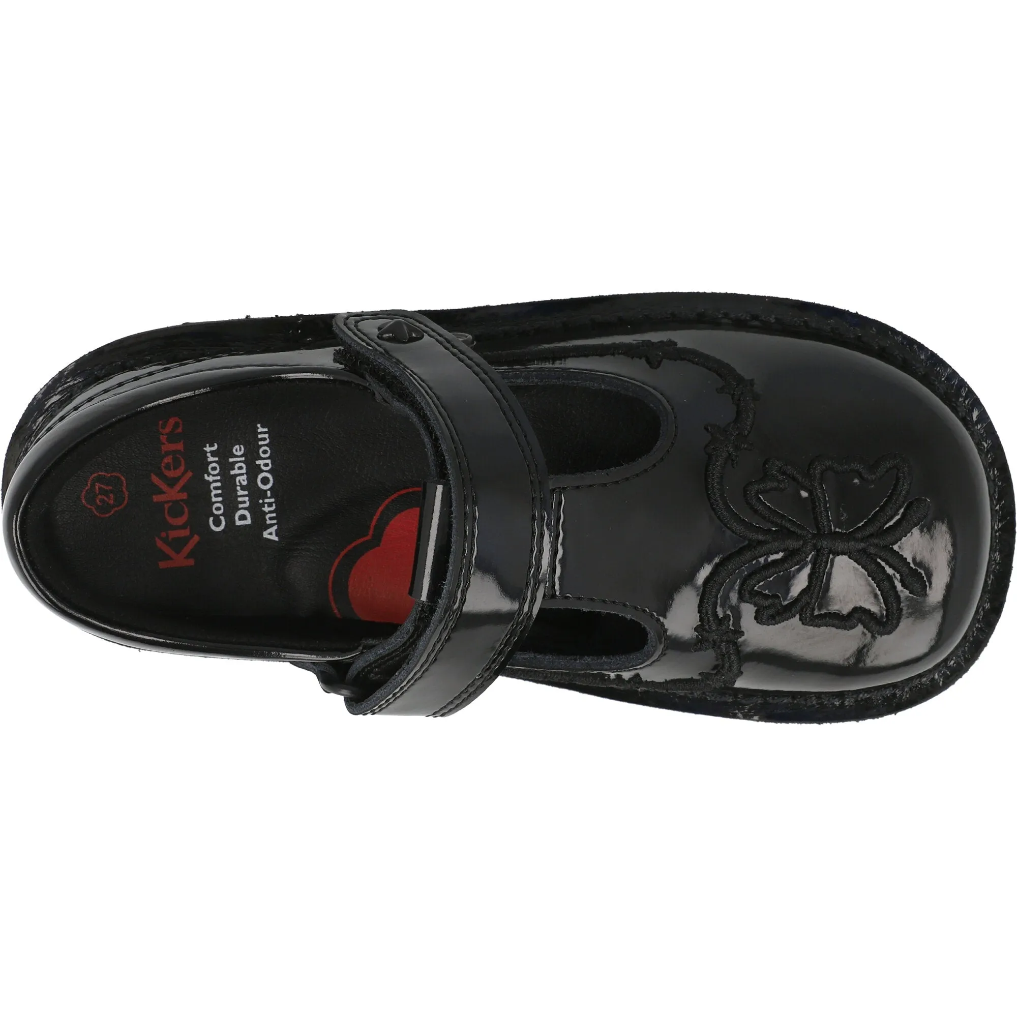 Kickers Kick T Stardust Black Patent Leather Shoes
