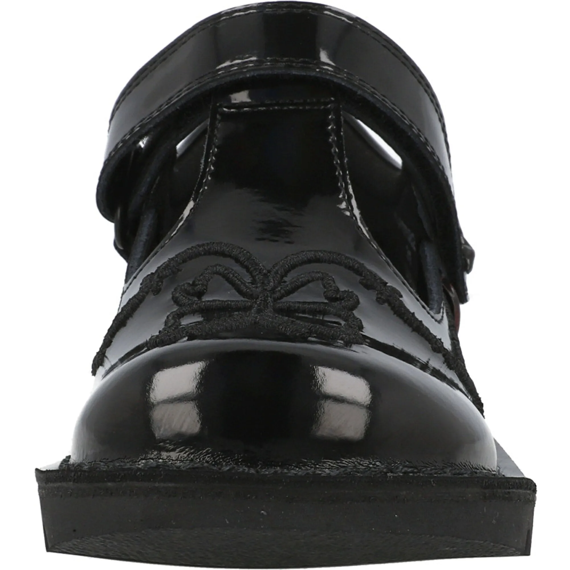 Kickers Kick T Stardust Black Patent Leather T-Bar Shoes
