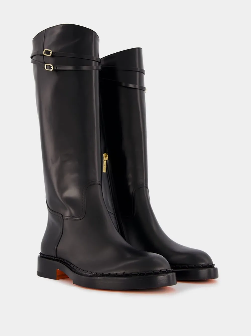 Knee-Length Leather Boots