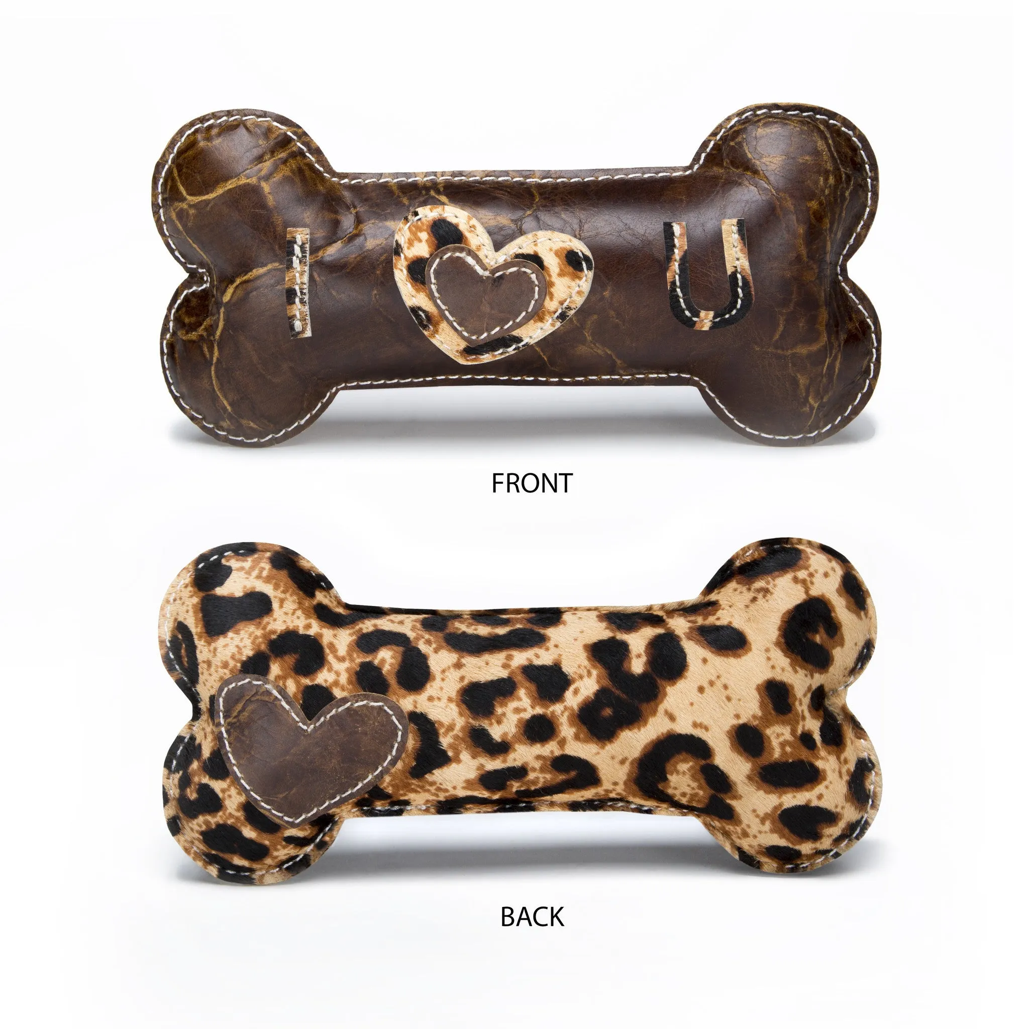 Large Leather Dog Bone