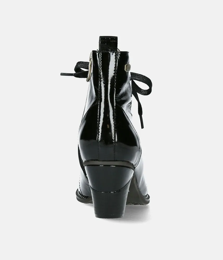 Laura Vita Dressy Black Patent Ankle Boots