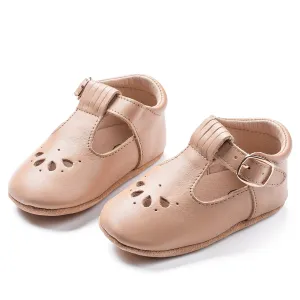 Leather T-Bar | Color 'Latte' | Soft Sole