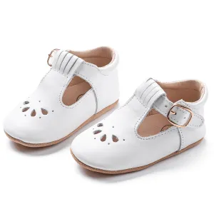 Leather T-Bar | Color 'Snow White' | Soft Sole