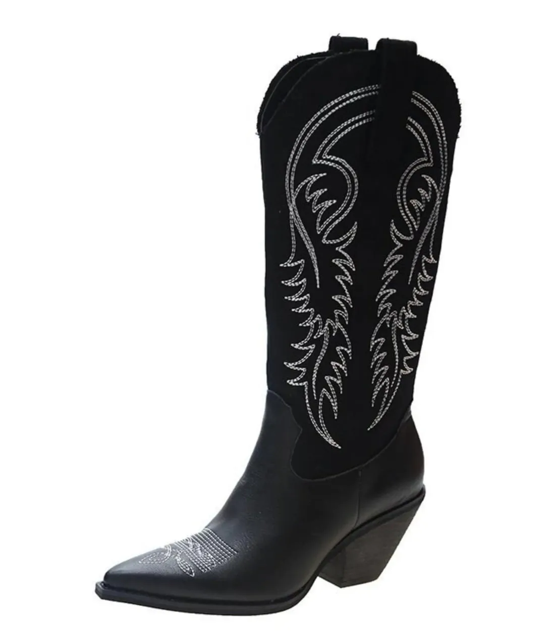Leather women's cowboy boots knee high - must-have for winter