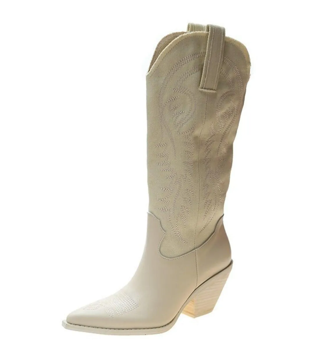 Leather women's cowboy boots knee high - must-have for winter