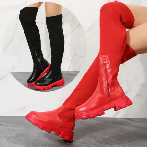 Long Boots Women Winter Shoes Fashion Side Zipper Knee High Boots