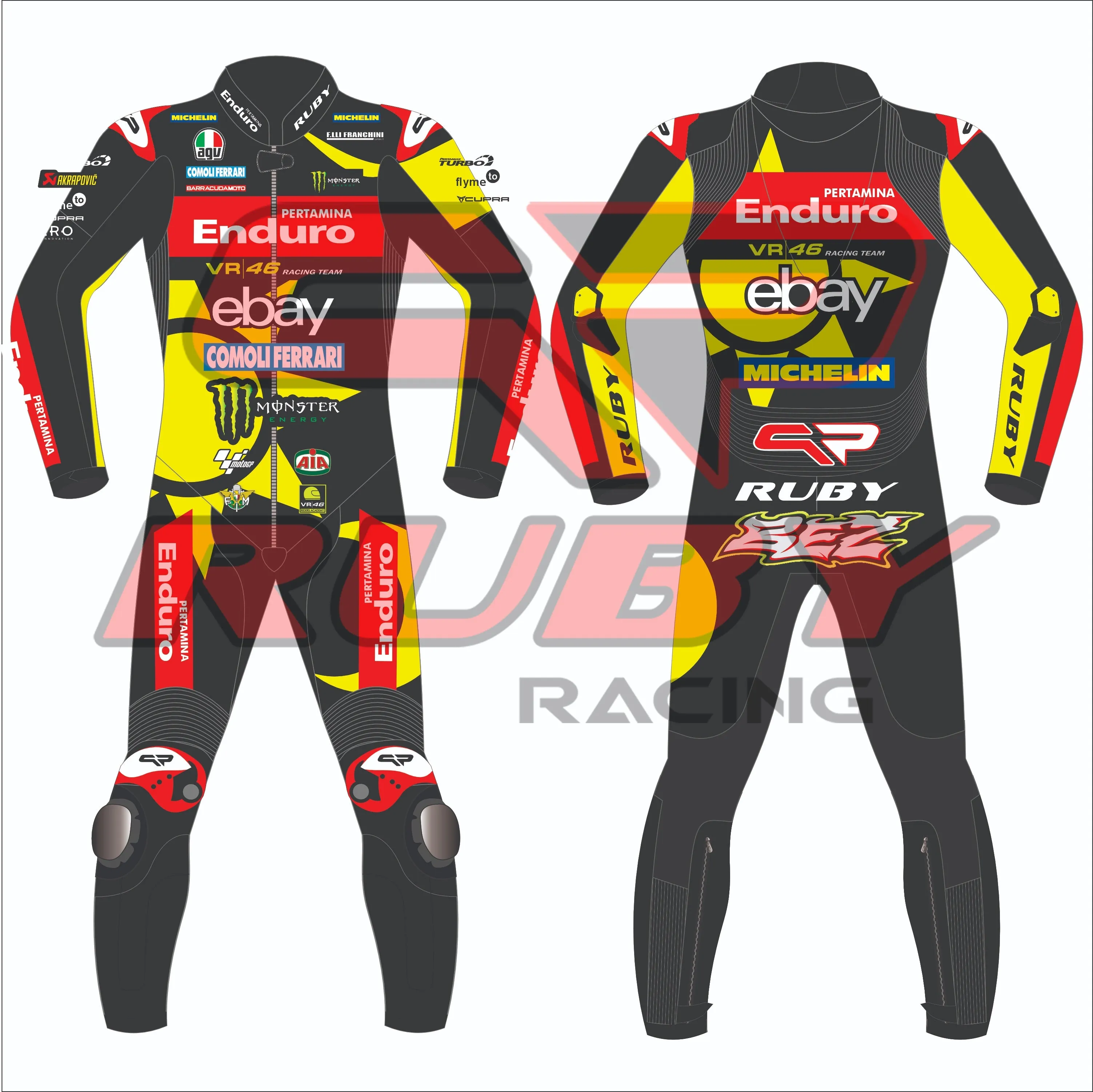 Marco Bezzechi BritishGp 2024 VR46 Motorbike Race Suit